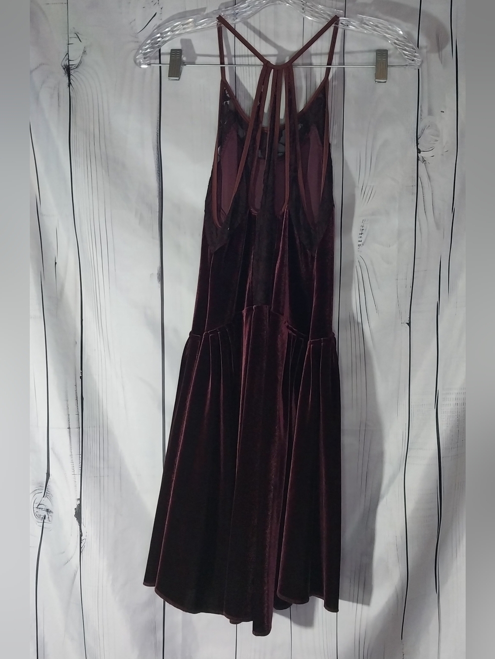 Free People Nightshade Backless Velvet & Lace Fit & Flare Skater Mini Dress - Picture 2 of 10